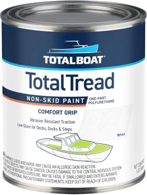TotalBoat-409322 TotalTread Non-Skid Deck Paint, Marine-Grade Anti-Slip Traction Coating for Boats, Wood, Fiberglass, Aluminum, and Metals (White, Quart), 0.25 Gallon (Pack of 1)