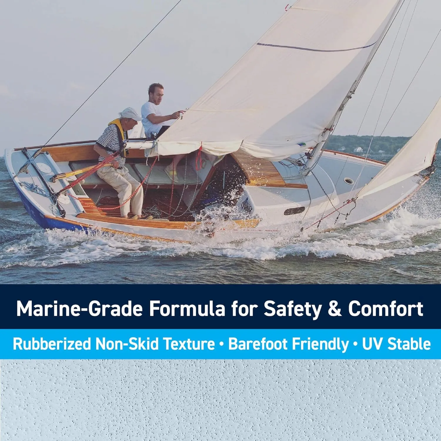 TotalBoat-409322 TotalTread Non-Skid Deck Paint, Marine-Grade Anti-Slip Traction Coating for Boats, Wood, Fiberglass, Aluminum, and Metals (White, Quart), 0.25 Gallon (Pack of 1)