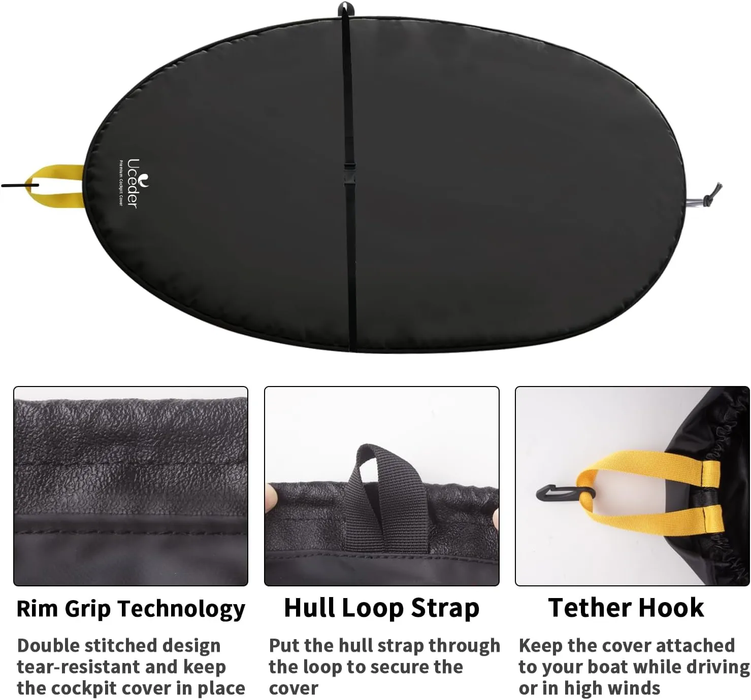 UCEDER Waterproof Kayak Cockpit Cover Seal Cockpit Cover Maximum Protection for Your Ocean Cockpit