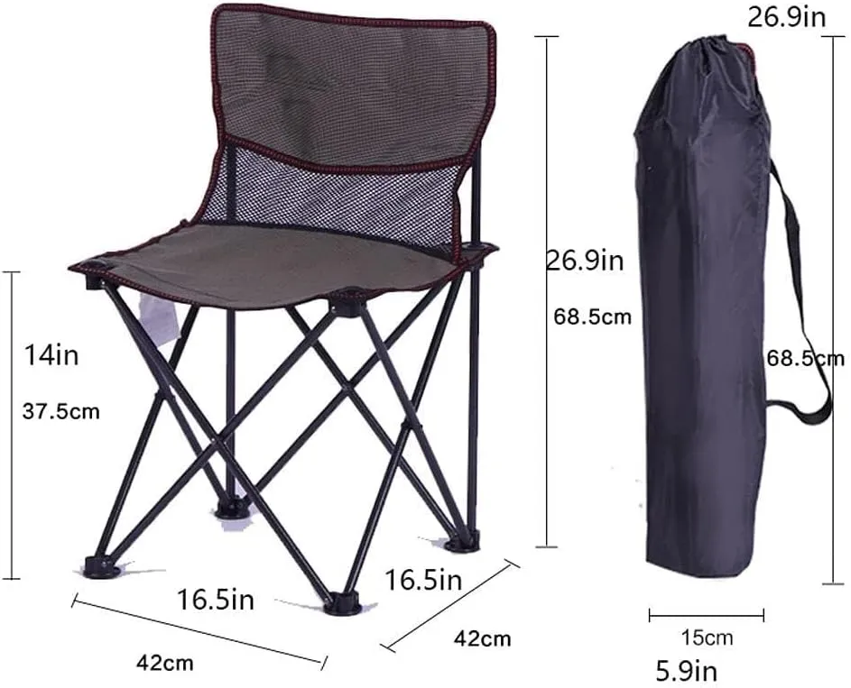 Ultralight Folding Camping Chair, Portable Backpack Chair with Breathable Mesh, for Hiking, Traveling, Fishing (Black, Medium)(Green,68.5 * 42 * 42CM)