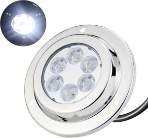 Underwater Boat Lights LED Marine Waterproof Stainless Steel Surface Mounting DC 10-30 Volts (White)