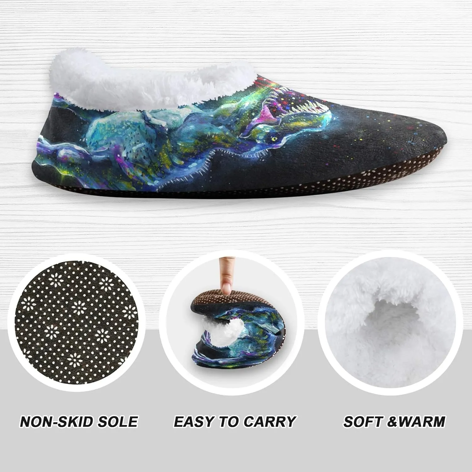 Unisex Fuzzy House Slippers Memory Foam Warm Slip Shoes Fur Lining M-XXL