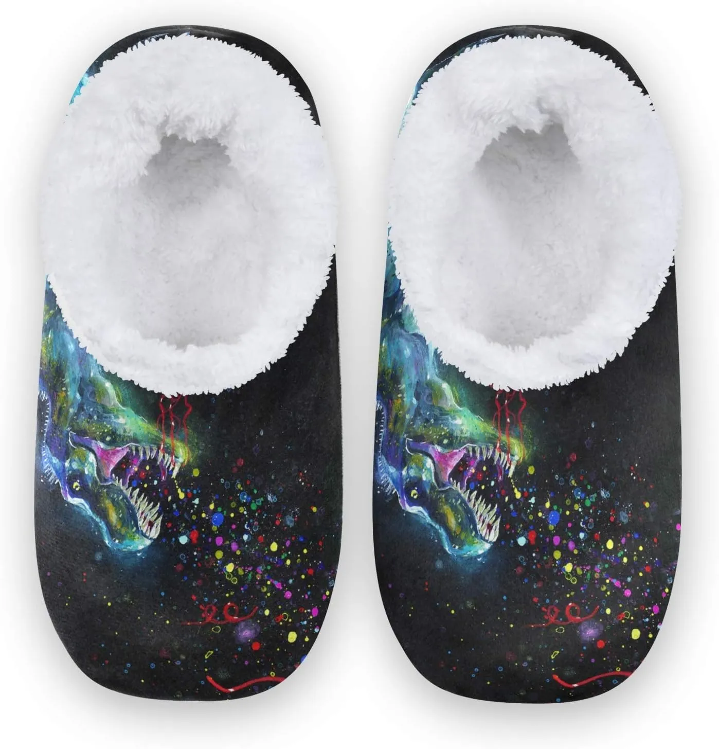 Unisex Fuzzy House Slippers Memory Foam Warm Slip Shoes Fur Lining M-XXL