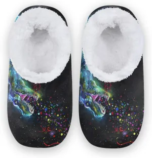 Unisex Fuzzy House Slippers Memory Foam Warm Slip Shoes Fur Lining M-XXL