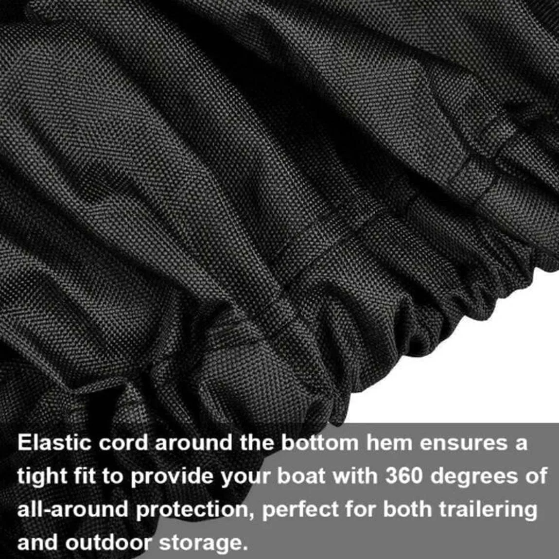 V-Shaped Waterproof Boat Cover Waterproof Boat Cover 210D UV Resistant and Tear Resistant V-Shaped Hull TRI Hull Runabout Pro Style Bass Boat Hull Protectors(Noir,20 * 22FT)