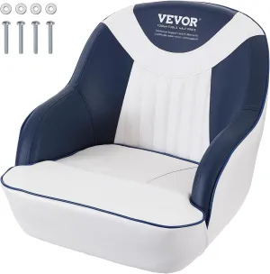 VEVOR Captain Bucket Seat, 1-Pack Boat Captain Chair with Thickened Sponge Padding & Curved Armrest, Pontoon Boat Seat for Fishing Boat, Sightseeing Boat, Speedboat, Canoe