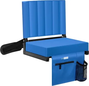 VIVOHOME Portable Stadium Seat for Bleachers with Back Support, Folding Bleacher Chair with Cup Holder and Shoulder Strap