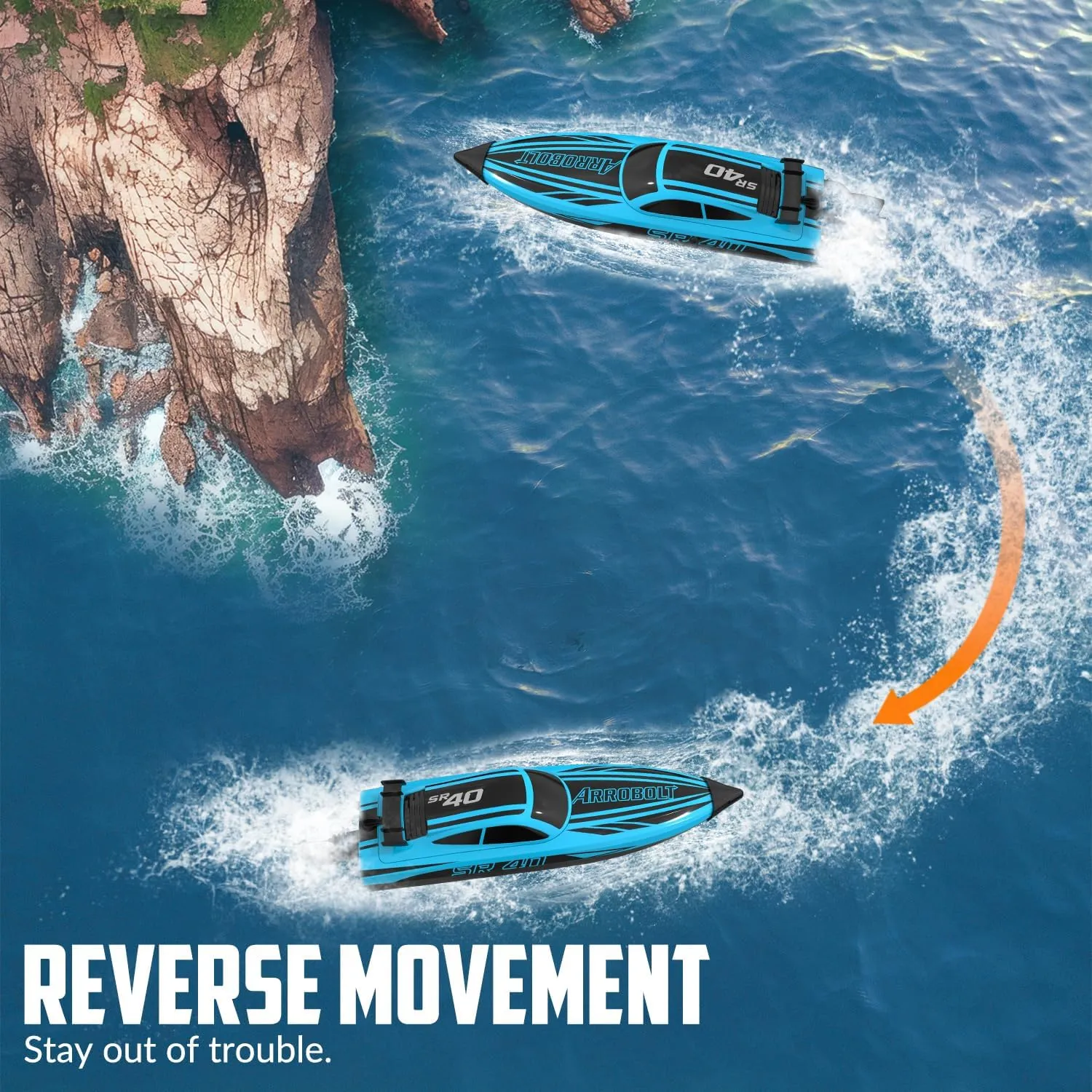 VOLANTEXRC Brushless RC Boats for Adults, 30 MPH Fast Remote Control Boat with 2 Rechargeable Batteries for Lakes, 30  Mins Full Proportional Boat High Speed RC Boat for Adults (79705)