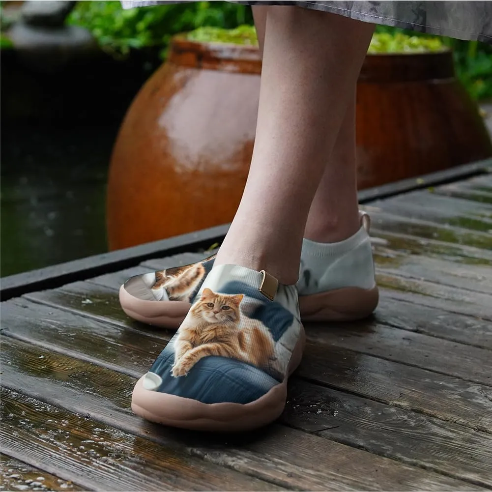 Walking Sneakers for Women Art Painted Travel Slip On Shoes Lightweight Comfort Knitted Casual Loafers