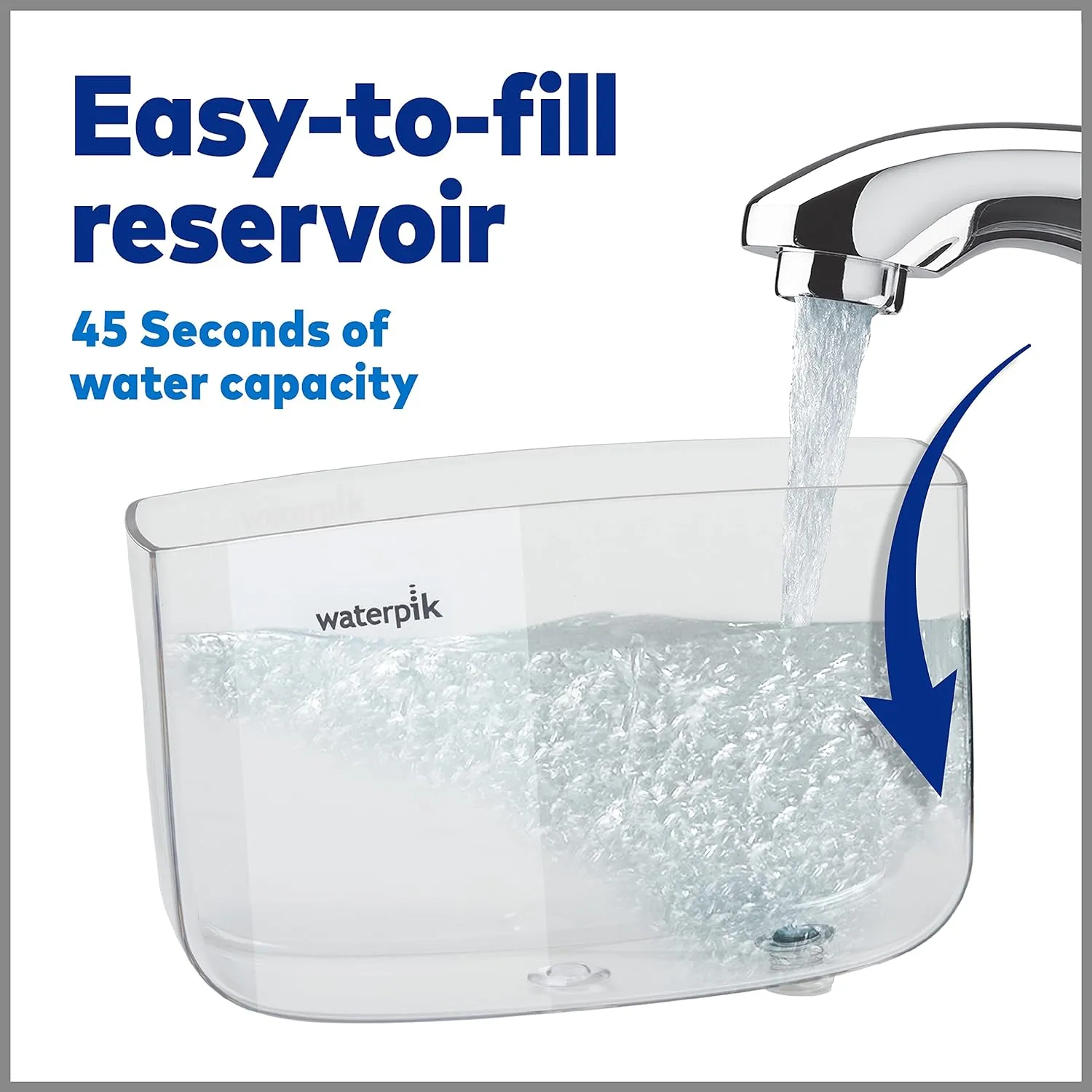 Waterpik Sidekick Portable Water Flosser, Perfect for Travel & Home, ADA Accepted, White/Chrome WF-04