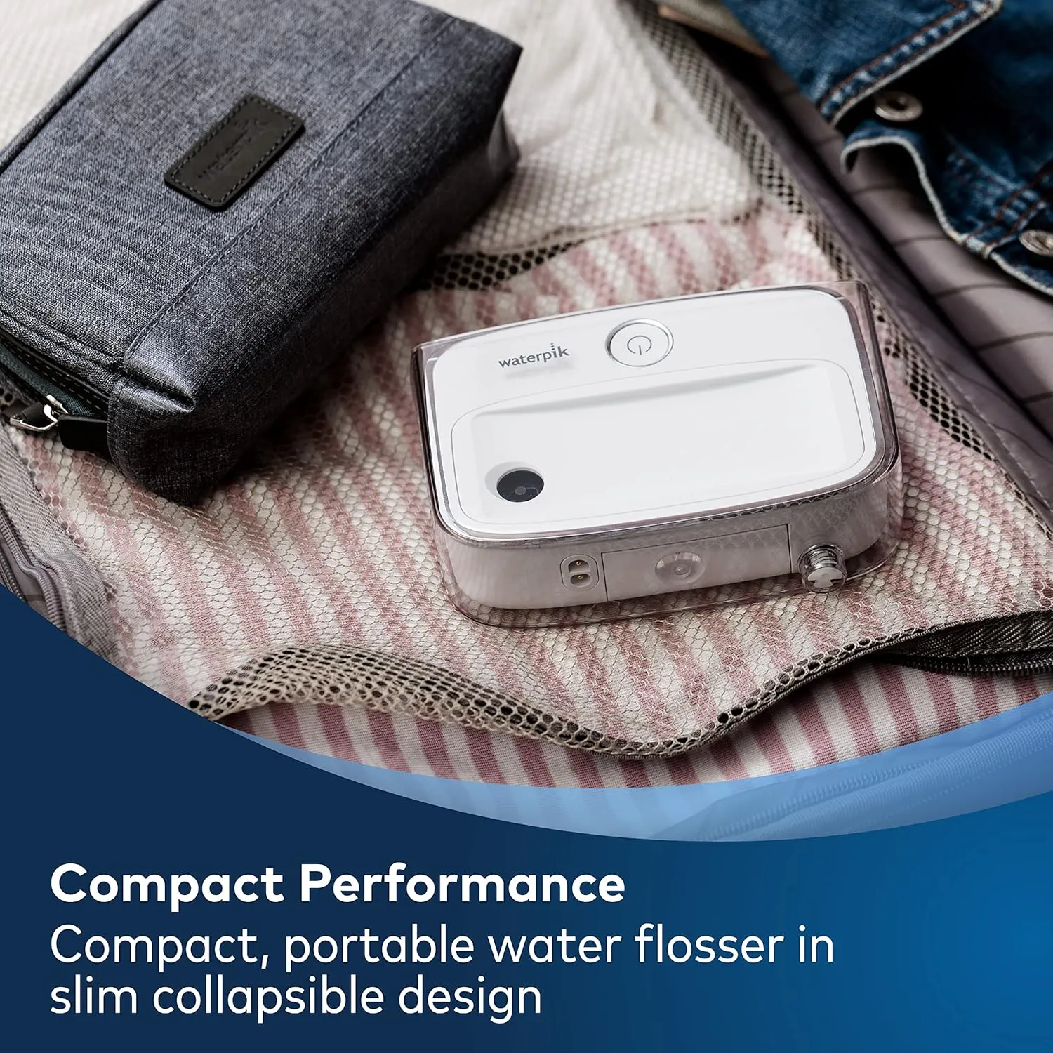 Waterpik Sidekick Portable Water Flosser, Perfect for Travel & Home, ADA Accepted, White/Chrome WF-04