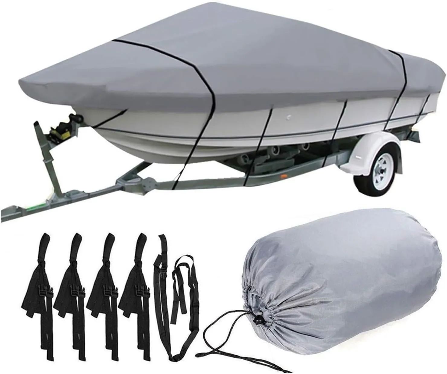Waterproof Yacht Boat Cover Outdoor Protection 600D Anti-Smashing Tear-Proof Sunshade Anti-UV Boat Cover(530x290cm)