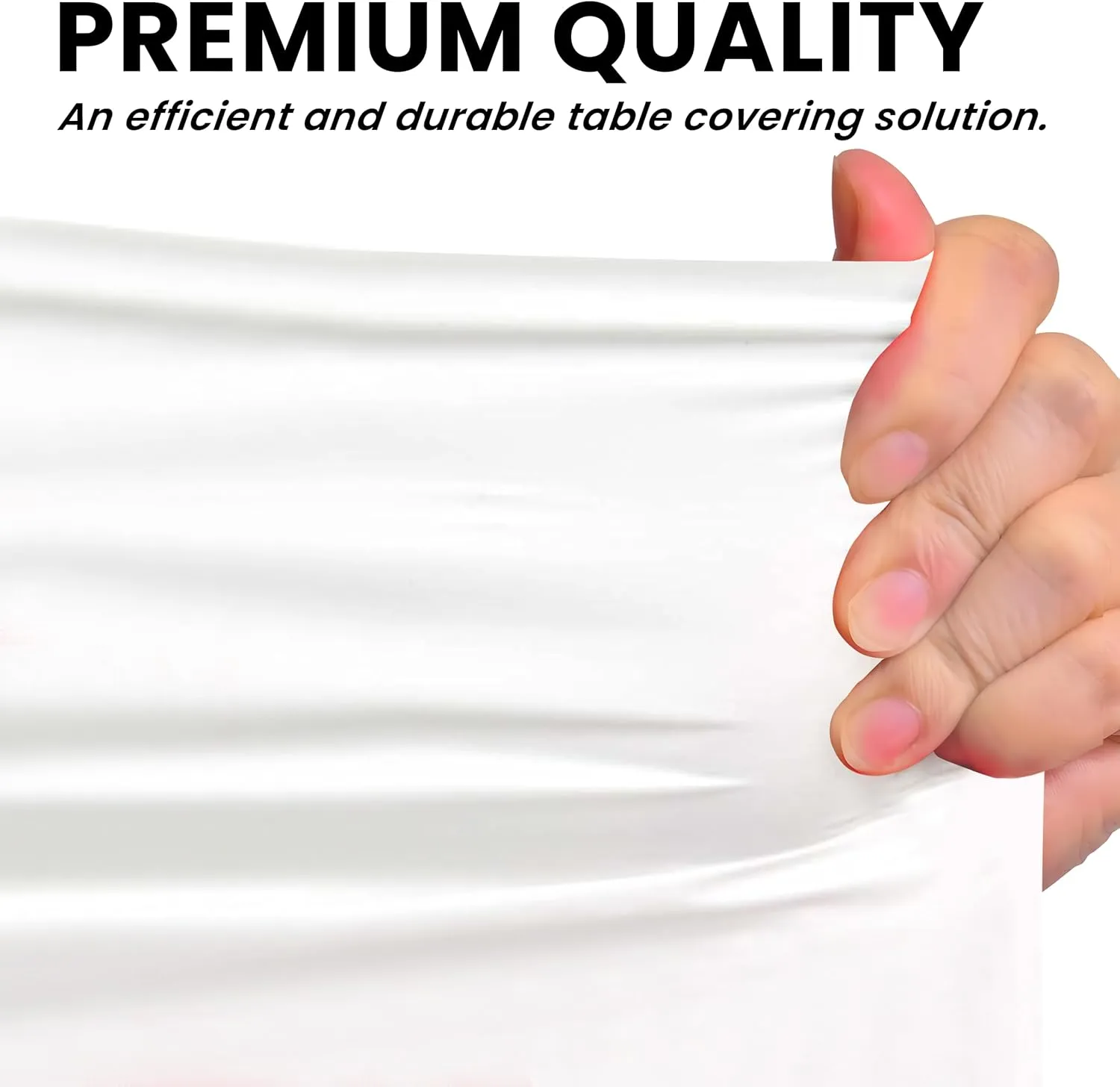 White Premium Plastic Tablecloth Roll - 54" x300' for Parties with Cutter Box - Cut to Size Rectangle & Round Disposable Tablecloth Plastic Table Cover