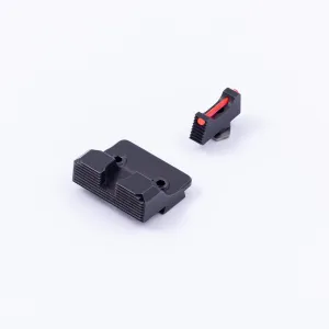 Wide-Notch Fiber-Optic Iron Sight Set for Glock Gen 1-5 Pistols 17-48 | Rapid-Acquisition Competition Sights by World Champion Robert Vogel | 9mm .40 .45 & 10mm | USPSA IDPA IPSC 3-Gun