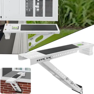 Window Air Conditioner Support Bracket,Adjustable Anti-slip shock-absorbing mat Window AC Safe Support Bracket Installs From Inside the House Built-in bubble level window AC Mount Bracket up to 165lbs