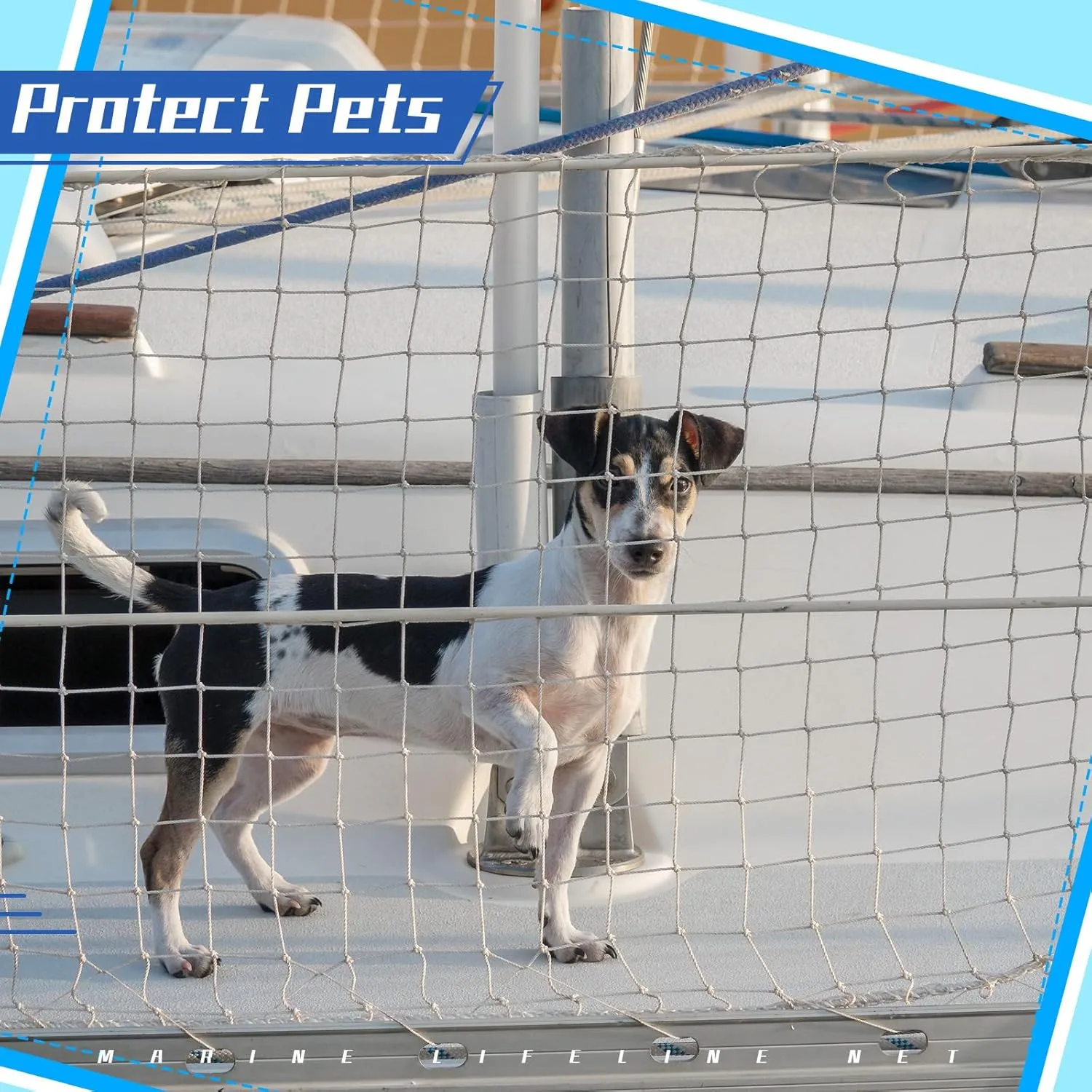Windyun Boat Safety Lifeline Netting Marine Safety Guardrail Netting Safe Banister Railing Netting Nylon Net Deck Netting for Pets Crews and Equipment Safely on Deck Marine Hardware
