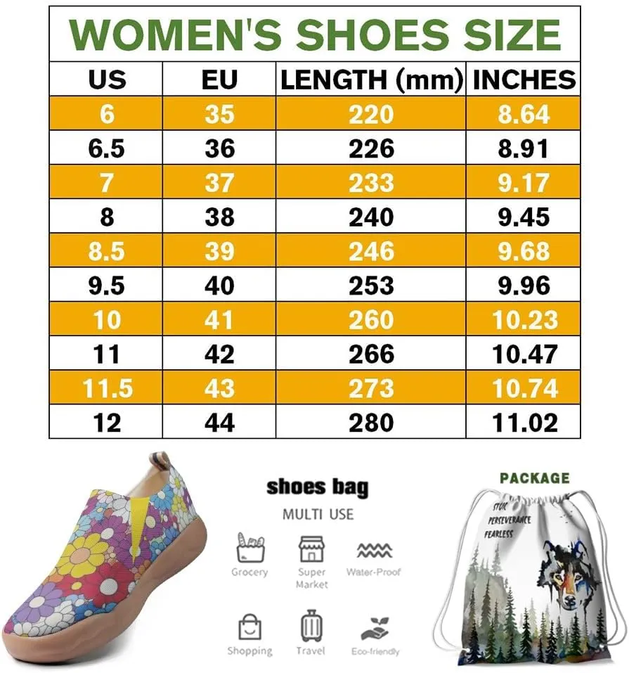 Women's Art Travel Shoes Slip-on Loafers Comfortable, Light and Fashionable Sneakers