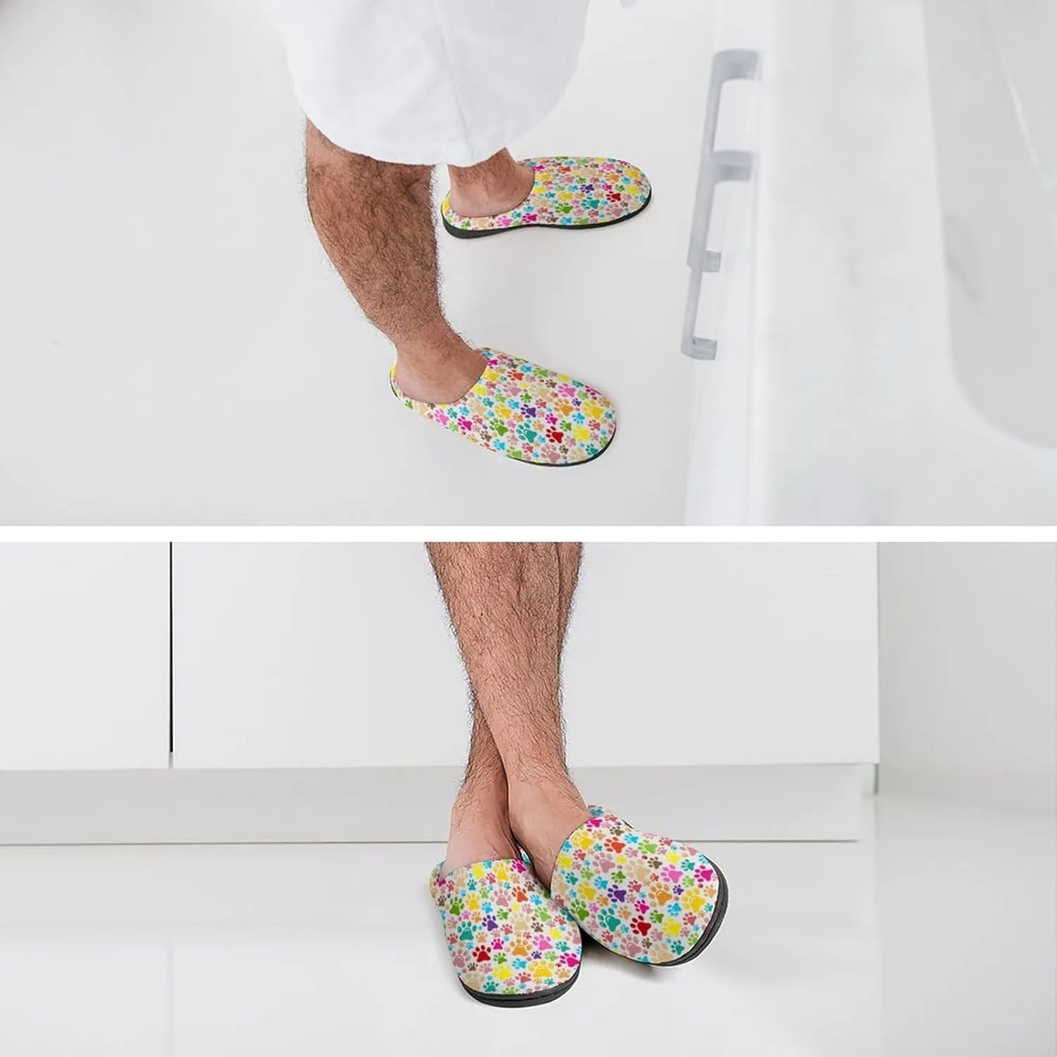 Womens Home Slippers Warm Bedroom Slip-On Shoes Mens Halloween Slippers Soft Cotton House Clog Slippers Indoor Outdoor