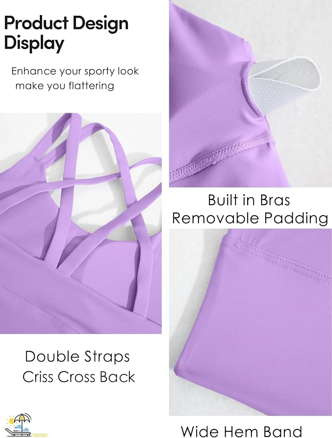 XUNYU Strappy Sports Bra for Women Longline Padded Workout Tops High Impact Yoga Bras Criss Cross Back Crop Tank