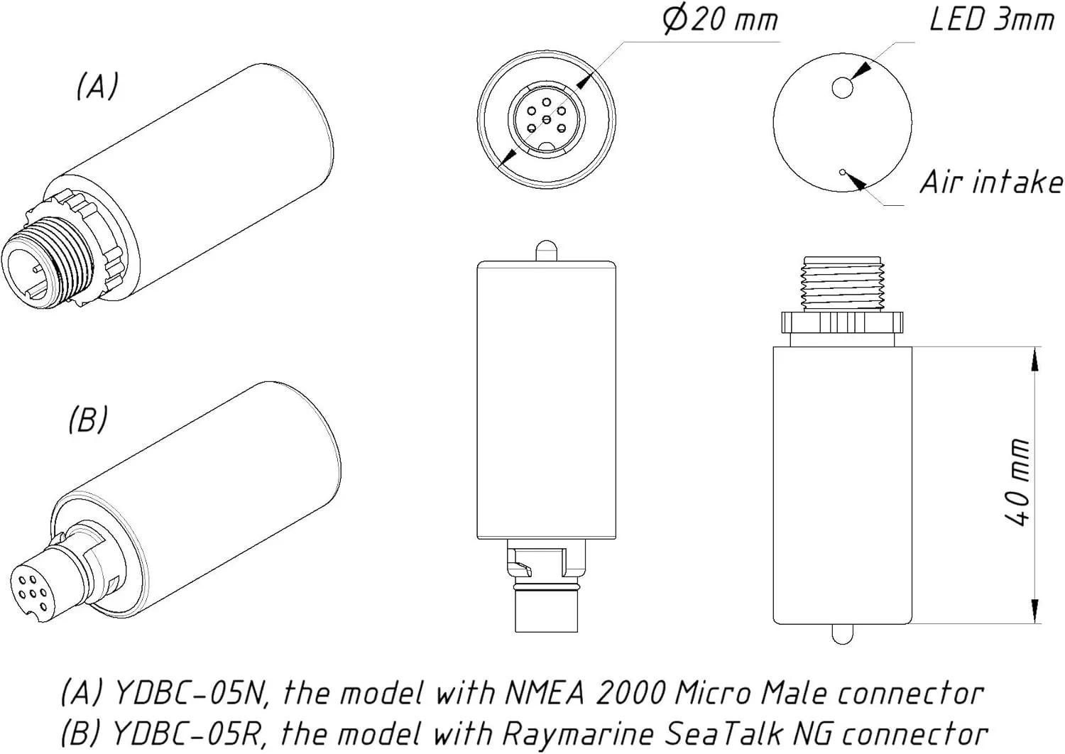 Yacht Devices Boat Digital Barometer (YDBC-05) for Yacht and Boat Network