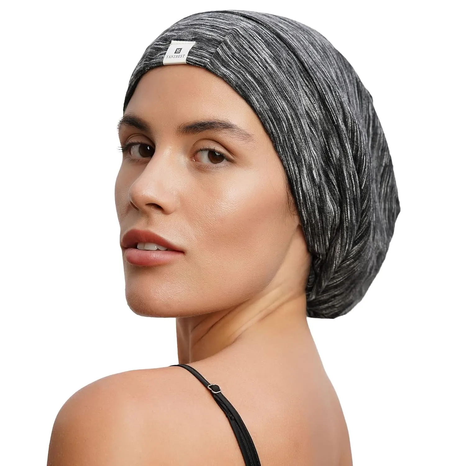 YANIBEST Silk Satin Bonnet Hair Wrap for Sleeping, Adjustable Slouchy Beanie for Women, Silk Lined for Curly Hair and Braids, Purple