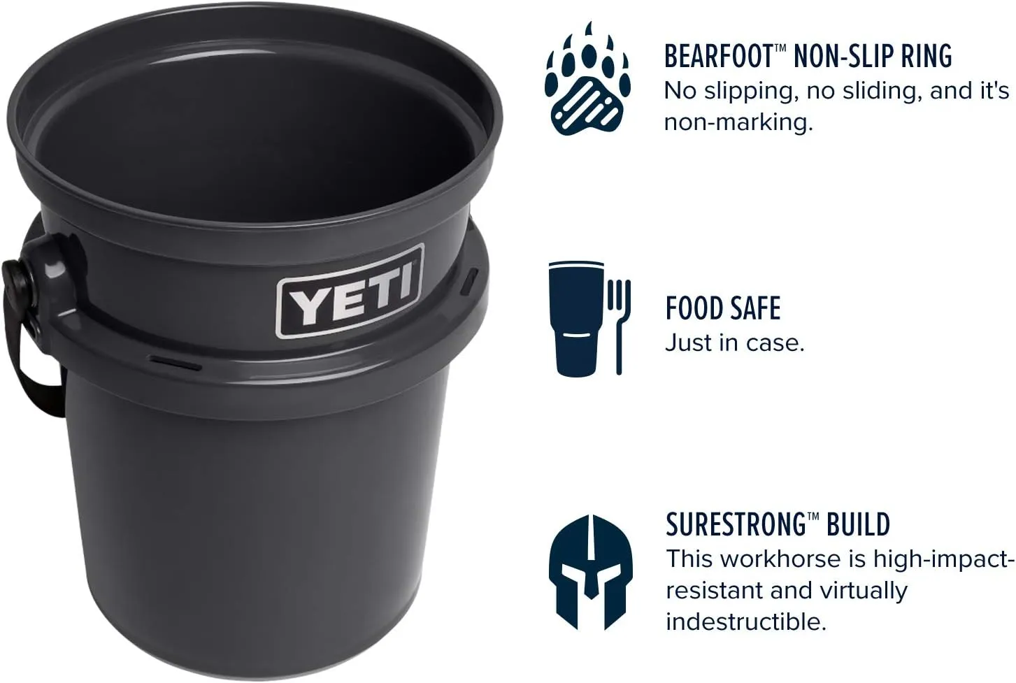 YETI Loadout 5-Gallon Bucket, Impact Resistant Fishing/Utility Bucket