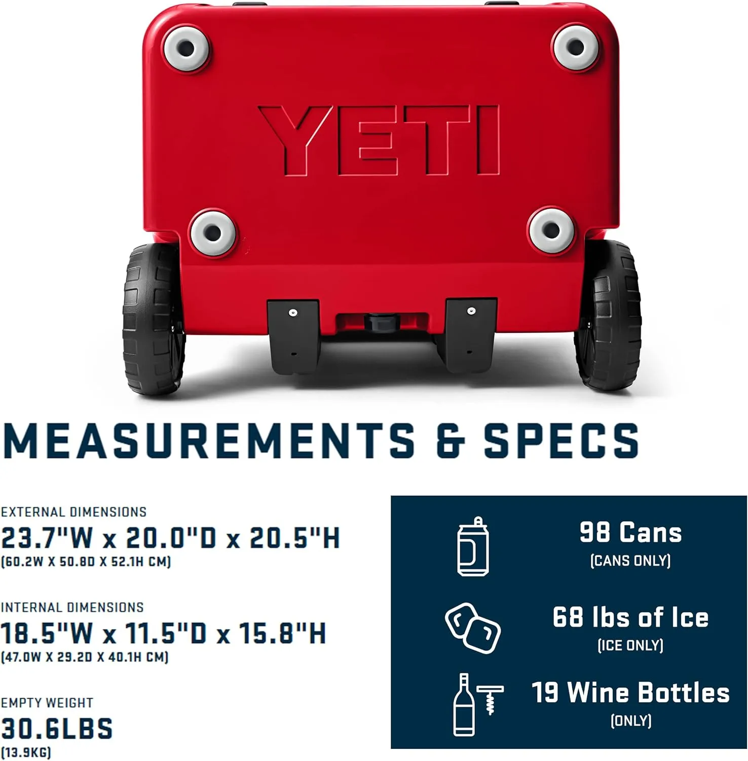 YETI Roadie 60 Wheeled Cooler with Retractable Periscope Handle
