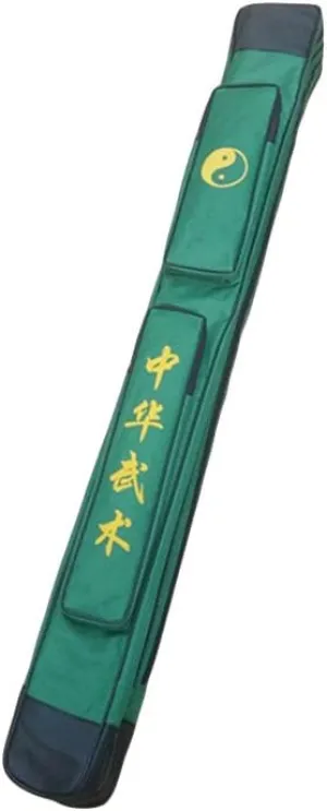 ZooBoo Tai Chi Sword Bag – Durable Kung Fu Single/Double Layer Swords Carrying Case, Martial Arts Weapon Bag with Shoulder Strap, Oxford Cloth & PU Leather Design